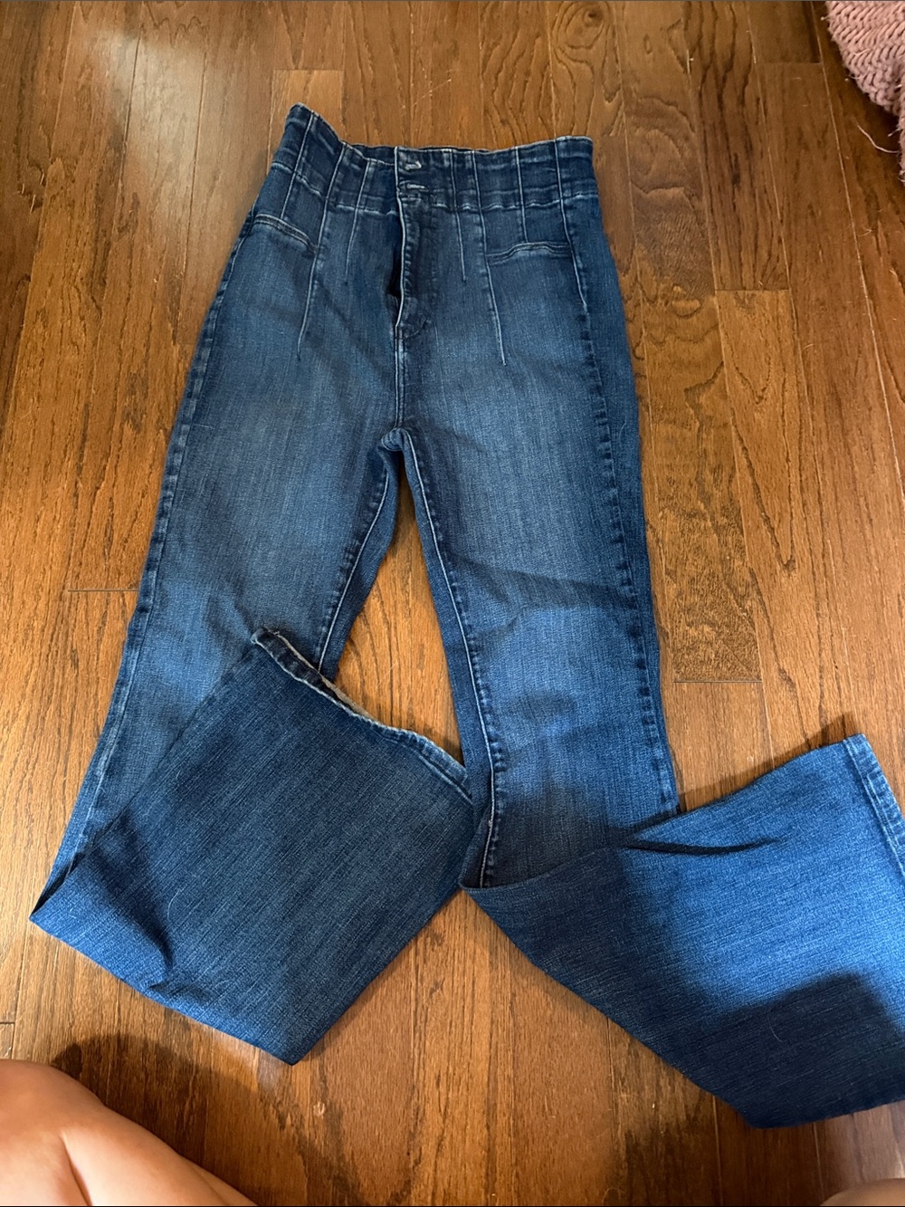 We The Free High-Rise Flare Jeans in Dark Blue Wash